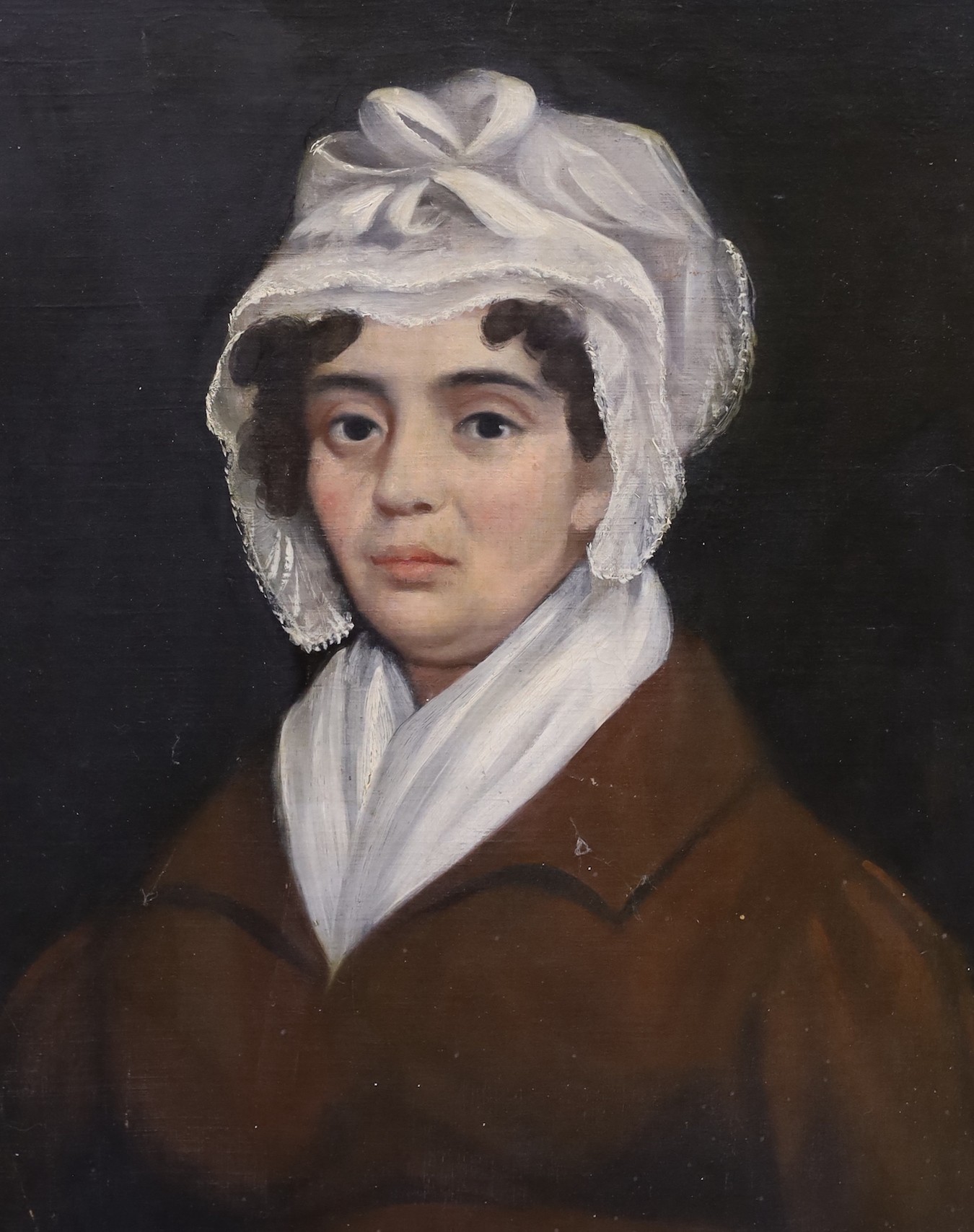 British or American School, early 19th century, pair of oils on canvas, Portrait of Emilia Wilson (1778-1837), wide of Alexander Muir, unsigned, together with a Portrait of Alexander Muir of Strathaven (1771-1858), unsig